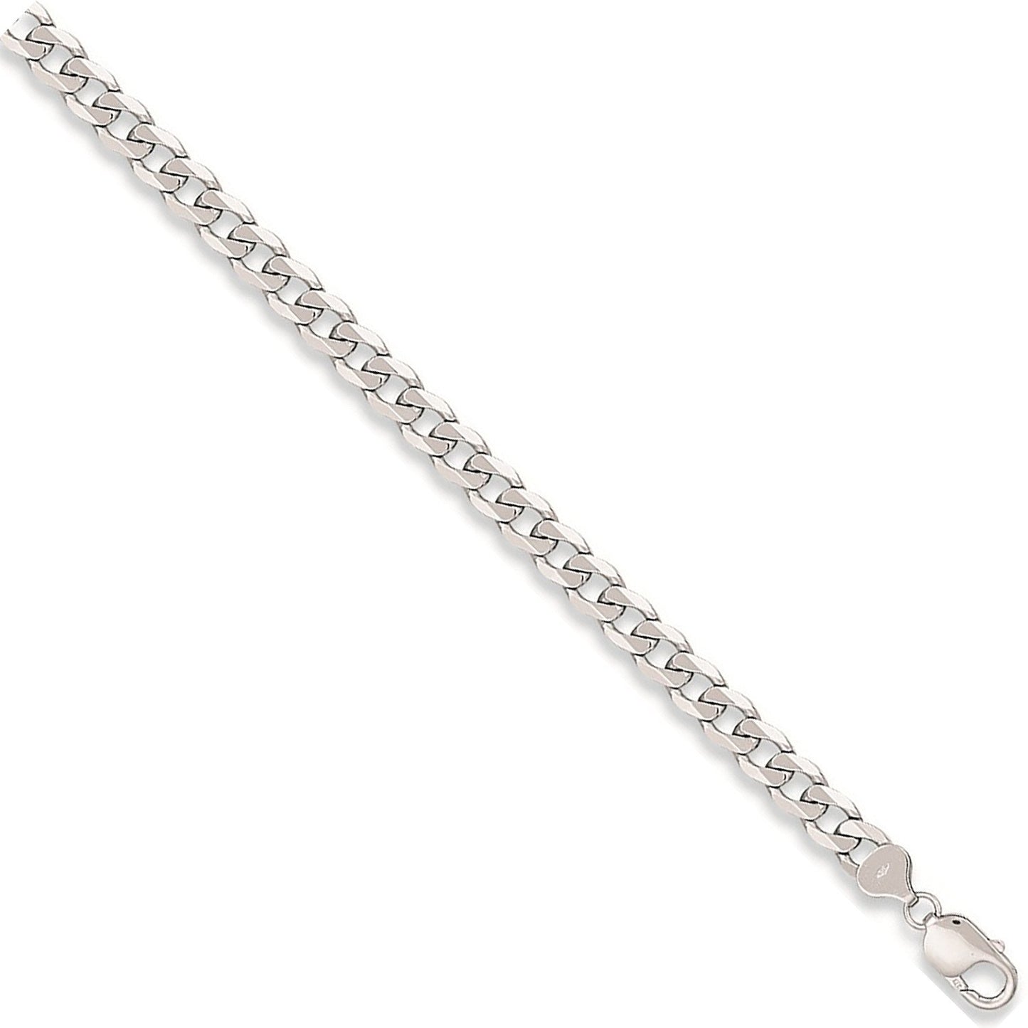 White Gold 8.0mm Curb Chain