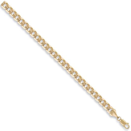 Yellow Gold 6.7mm Flat Curb Chain