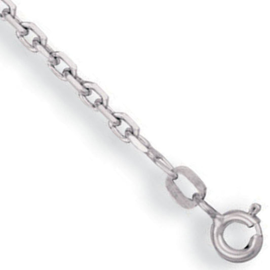White Gold 2.2mm Diamond Cut Belcher Chain