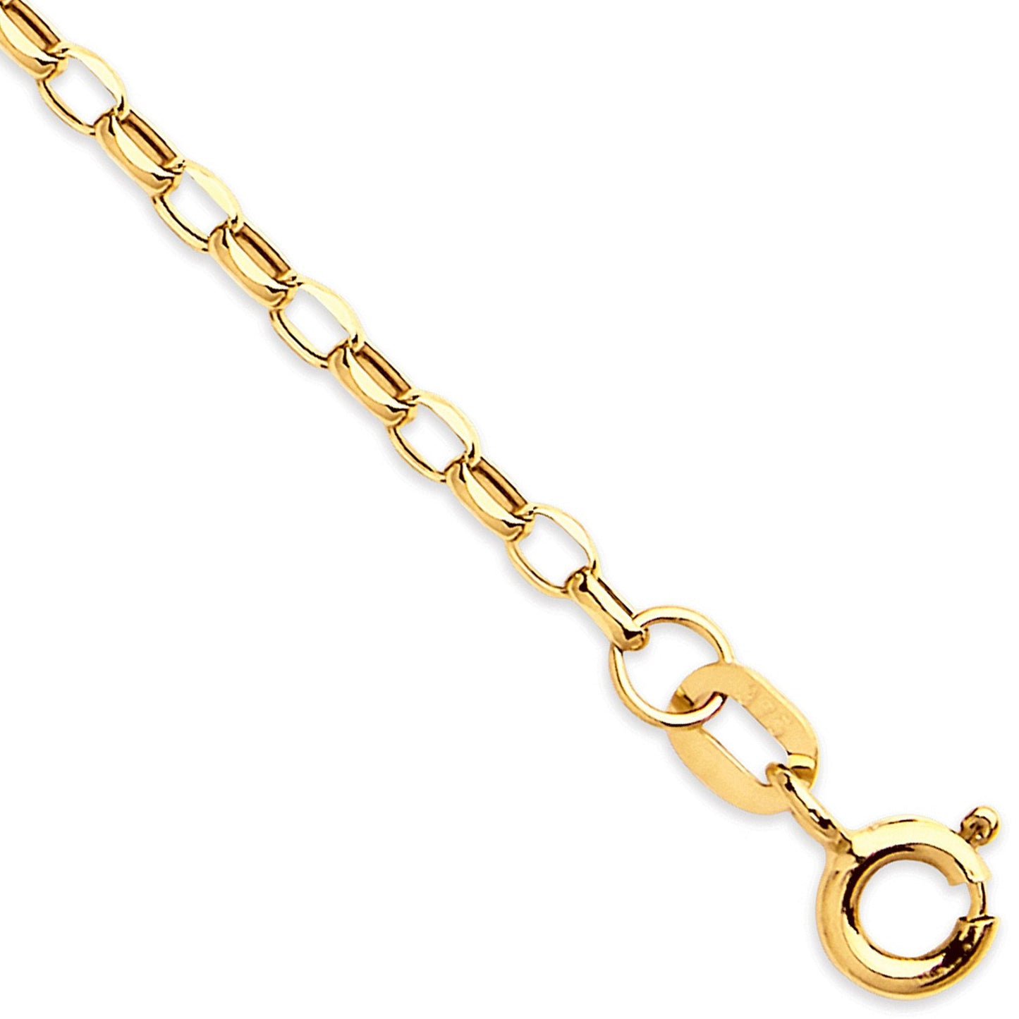 Yellow Gold 2.2mm Hollow Diamond Cut Belcher Chain