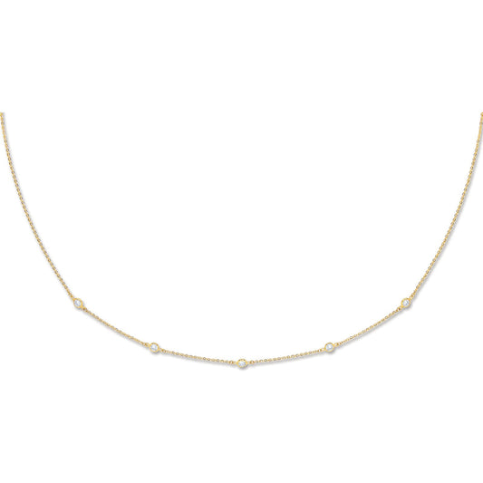 Yellow Gold Cubic Zirconia By The Yard Cubic Zirconia Bracelet & Necklace (07", 18" & 36")