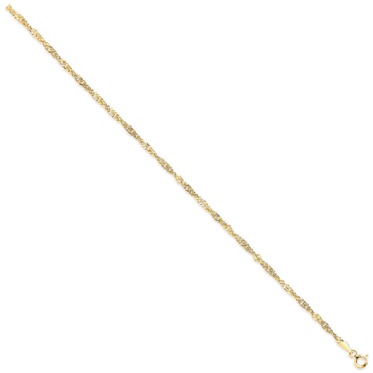 Yellow Gold 2.3mm Hollow Singapore Chain