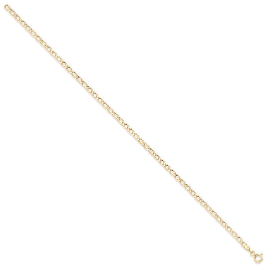 Yellow Gold 2.6mm Hollow Double Curb Chain