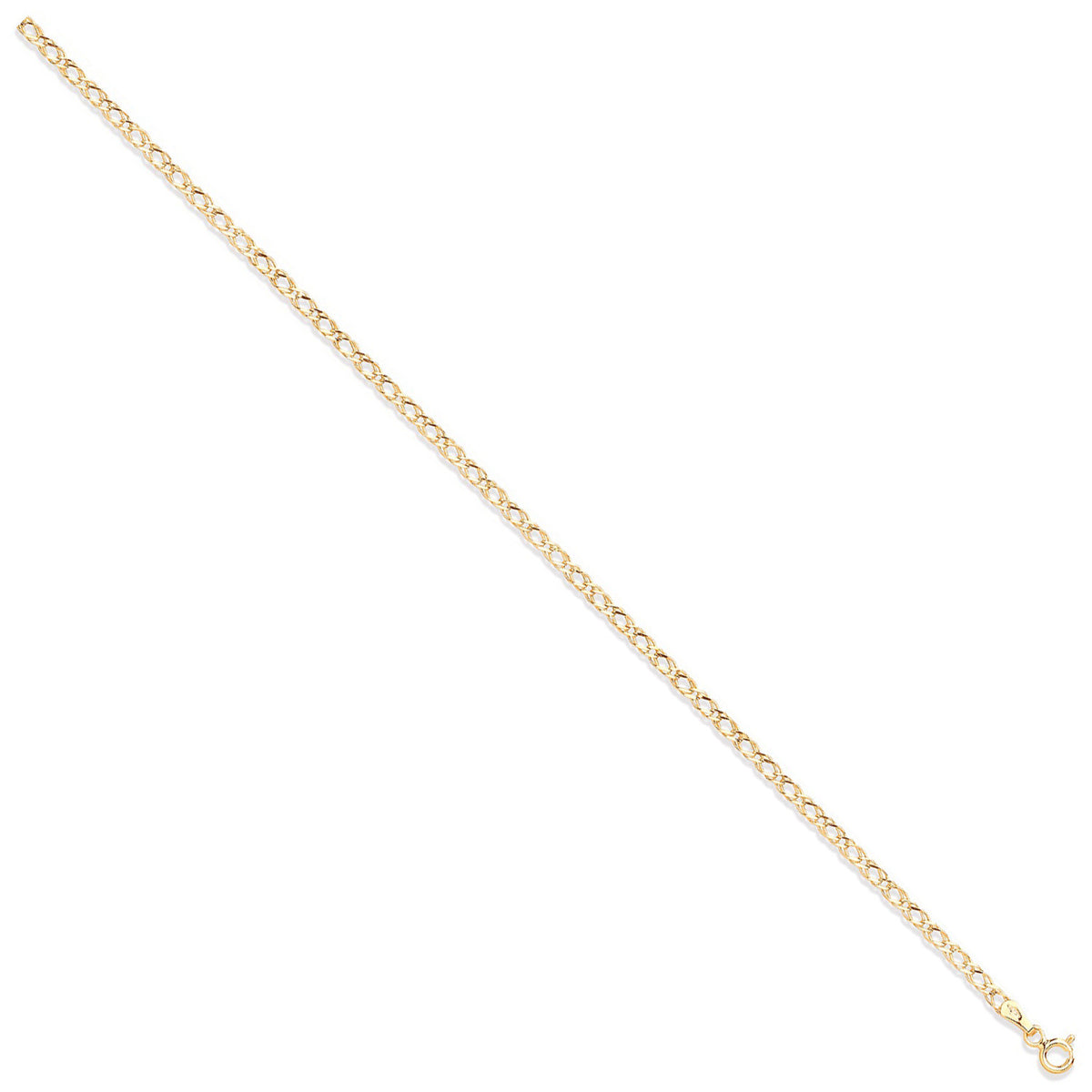 Yellow Gold 2.6mm Hollow Double Curb Chain