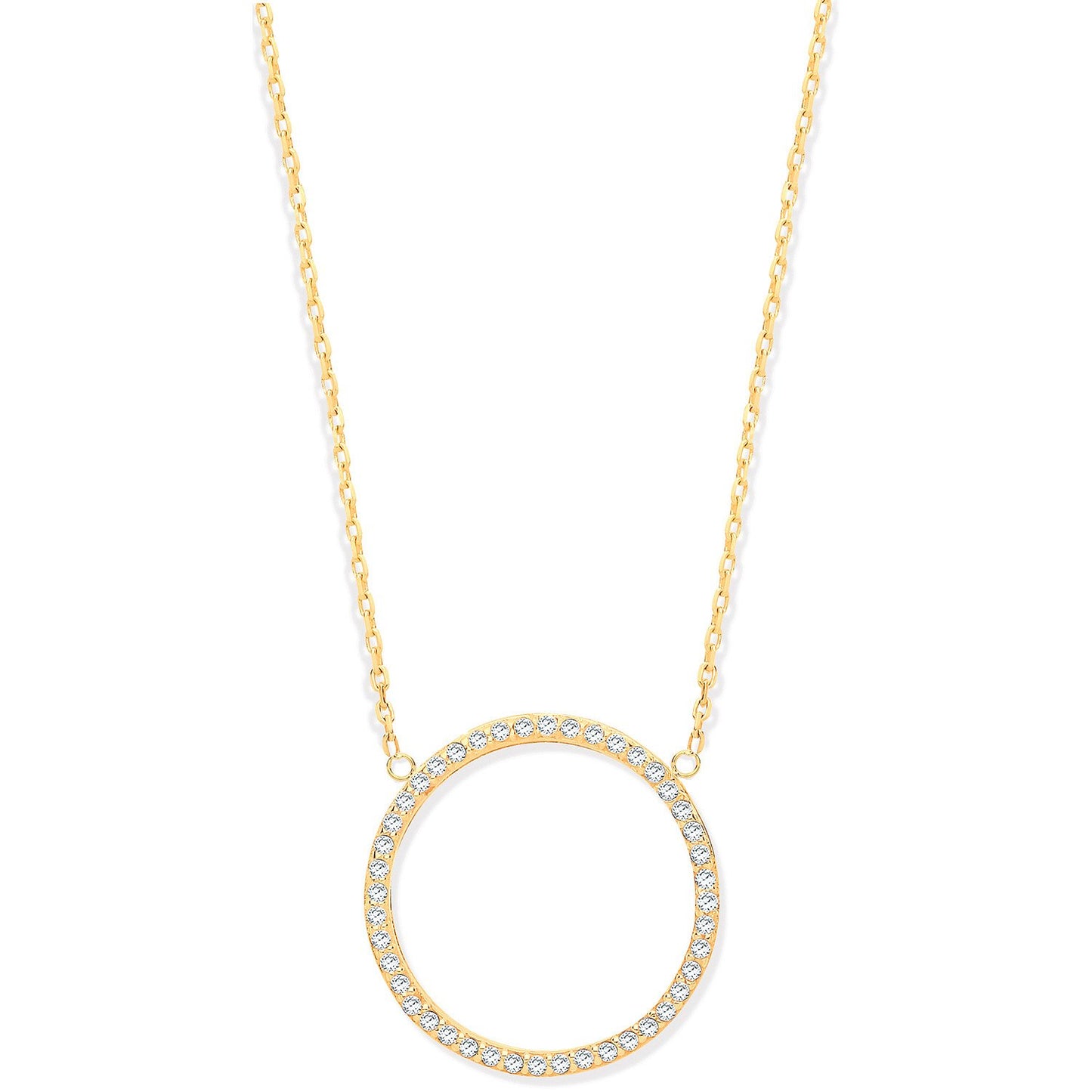 9ct Yellow Gold Circle of Life Cubic Zirconia Pendant 17" + 2" Chain - Fine Necklace – Luxury Jewellery by Imperial Ti