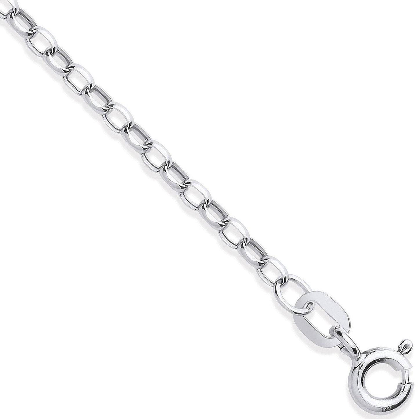 White Gold 2.2mm Hollow Diamond Cut Belcher Chain