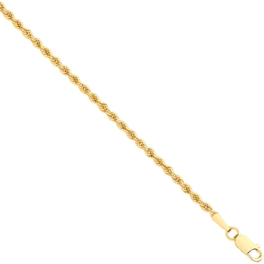 Yellow Gold 2.0mm Hollow Rope Chain