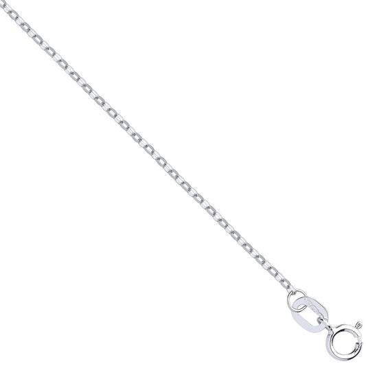 White Gold 0.9mm Diamond Cut Trace Chain