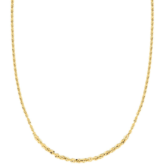 Yellow Gold Graduated Loose Rope 18" Necklace