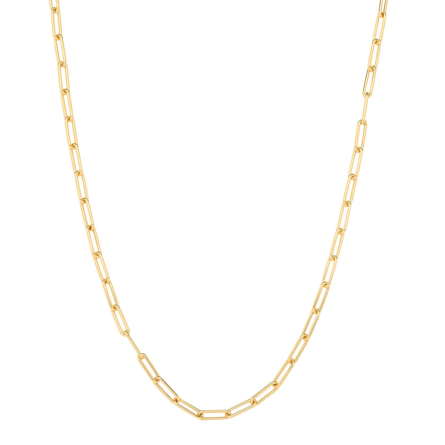 Yellow Gold Paper Clip Hollow 4.6mm Necklace/bracelet