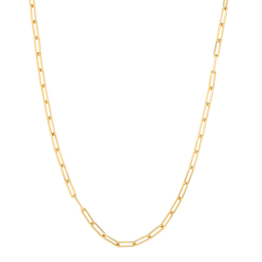 Yellow Gold Paper Clip Hollow 4.6mm Necklace/bracelet