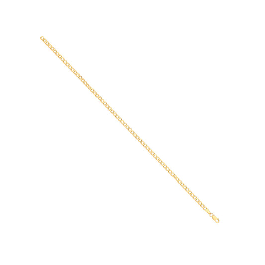 14ct Yellow Gold Hollow Beveled Curb 3.5mm Chain