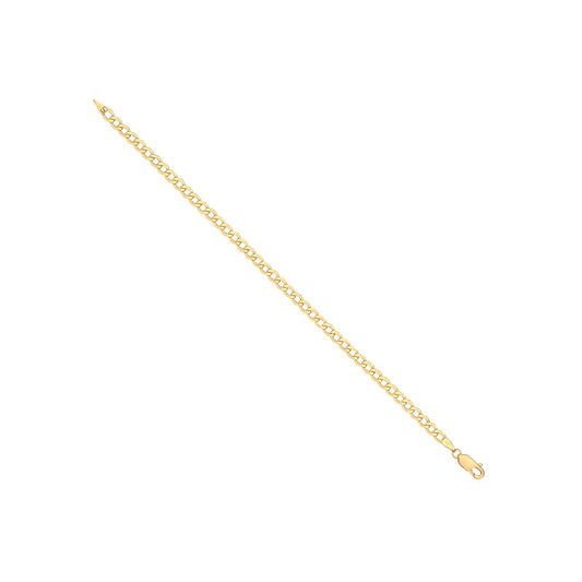 14ct Yellow Gold Hollow Beveled Curb 4.0mm Chain