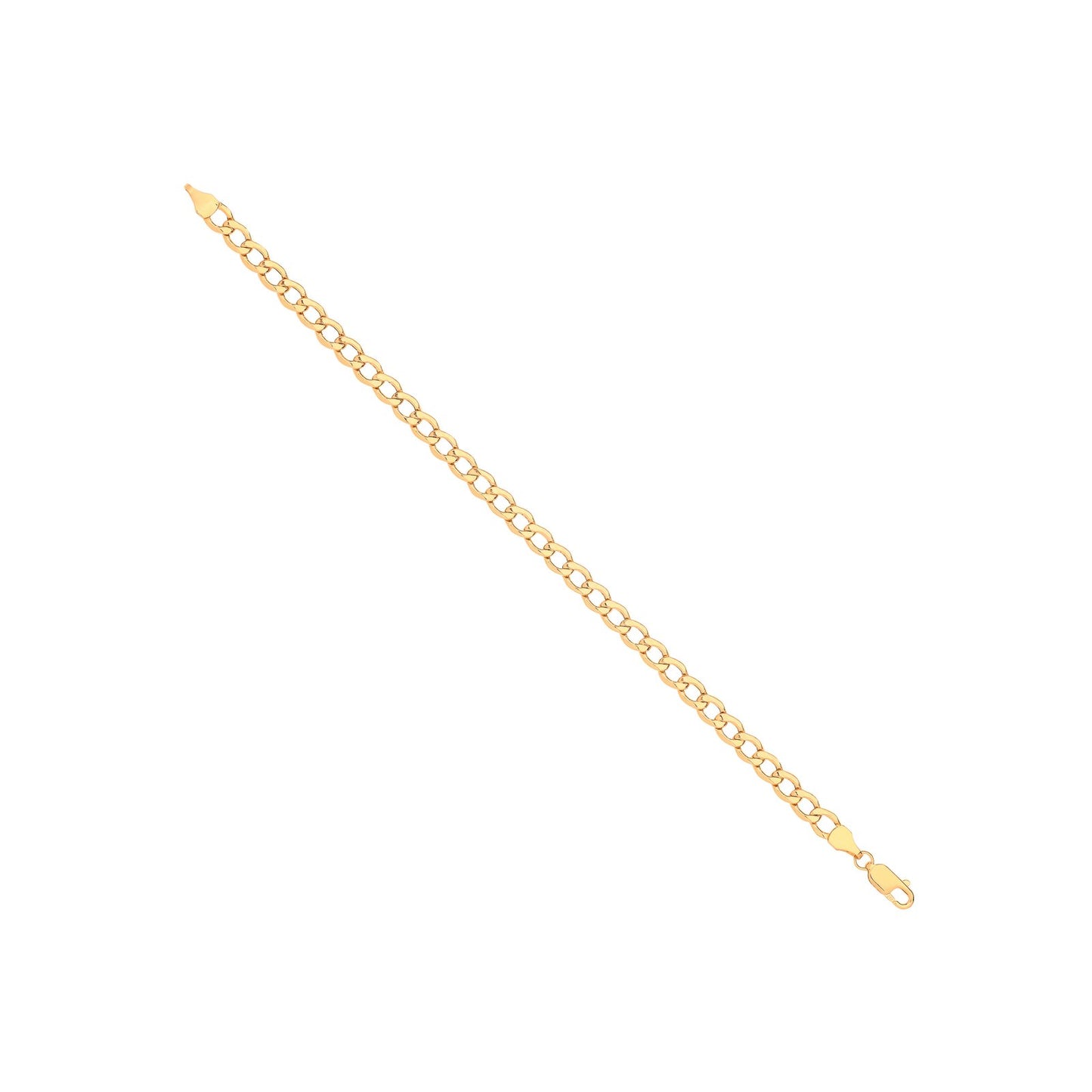 14ct Yellow Gold Hollow Beveled Curb 5.0mm Chain