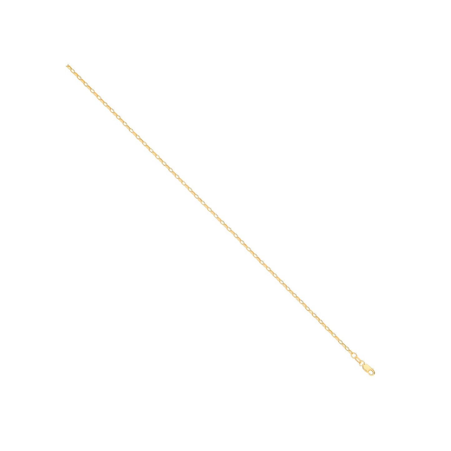 14ct Yellow Gold Hollow Oval Faceted Belcher 2.2mm Chain