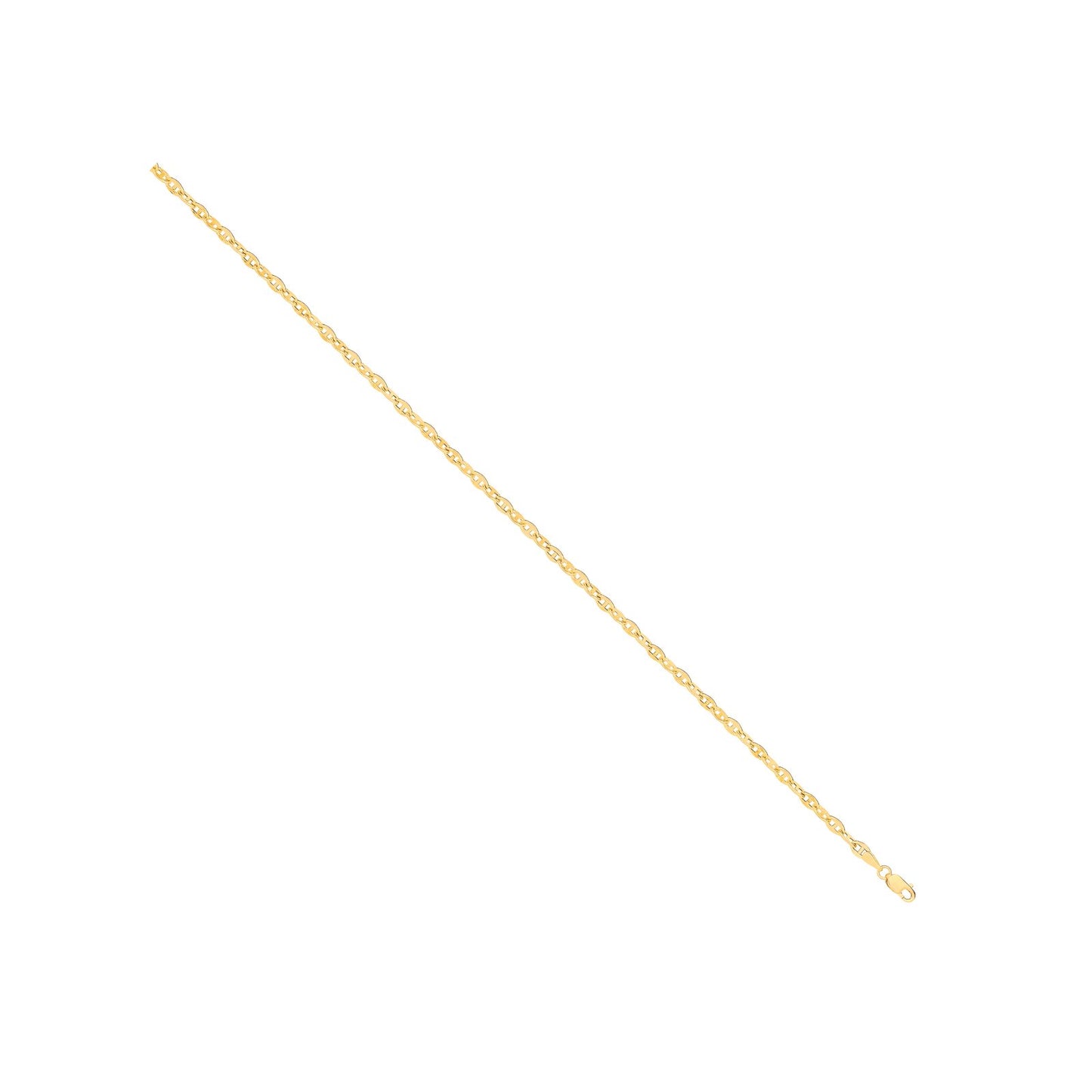 14ct Yellow Gold Hollow Shiny Anchor 3.3mm Chain