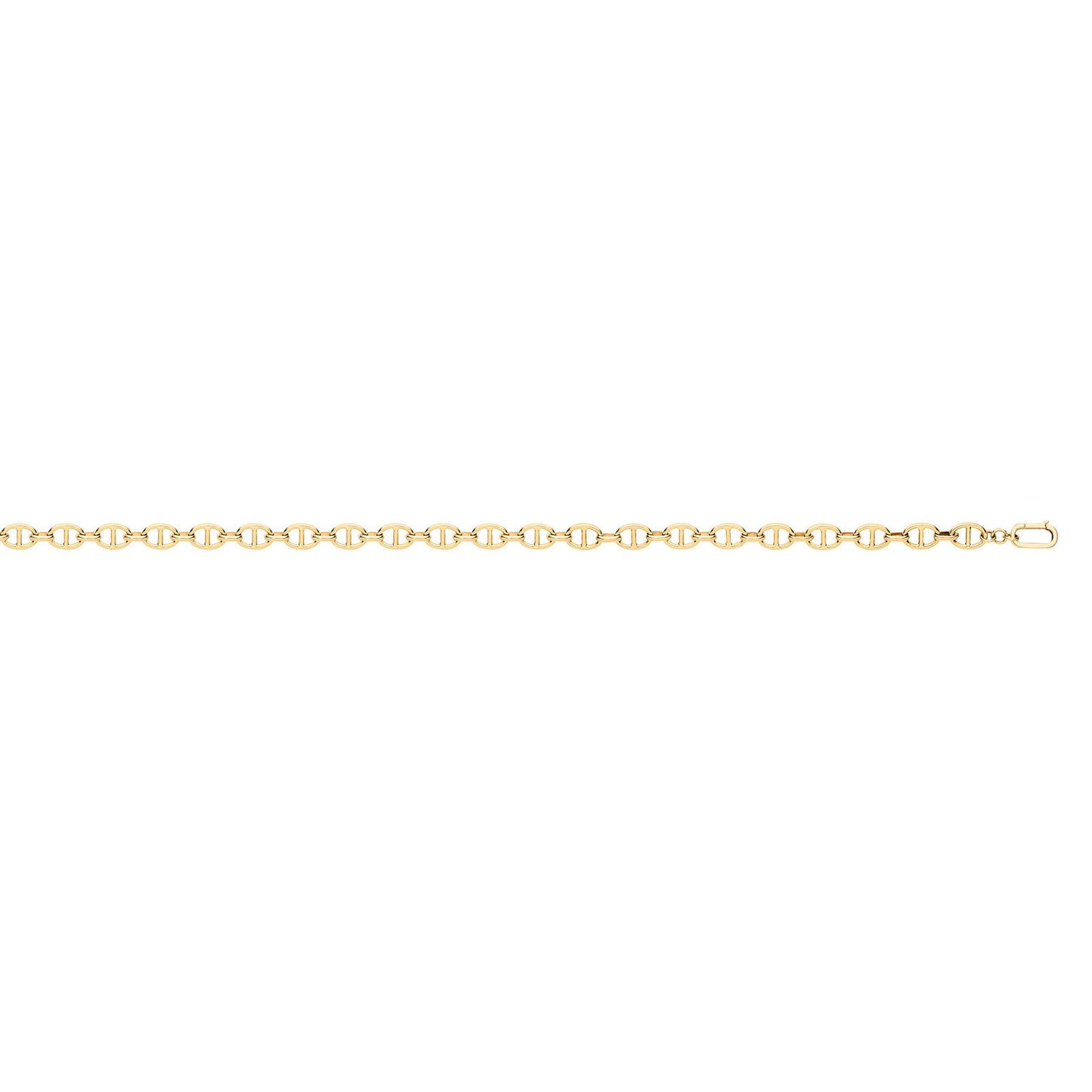 Yellow Gold Hollow 7mm Anchor/marine Chain