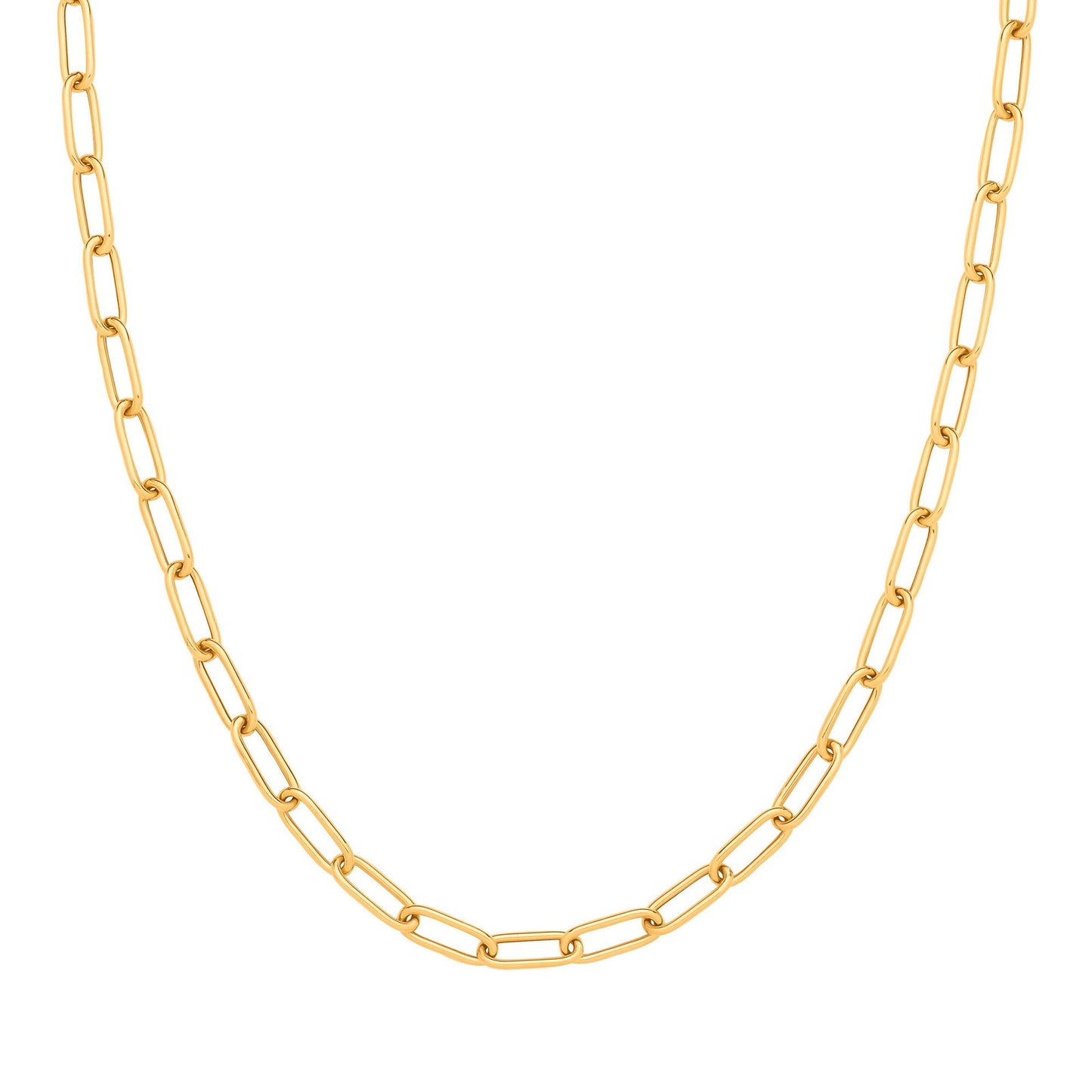 Yellow Gold Big Paper Clip Hollow Necklace/bracelet