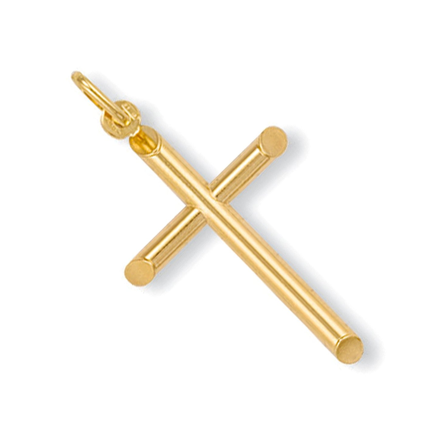 Yellow Gold Round Tubed Cross