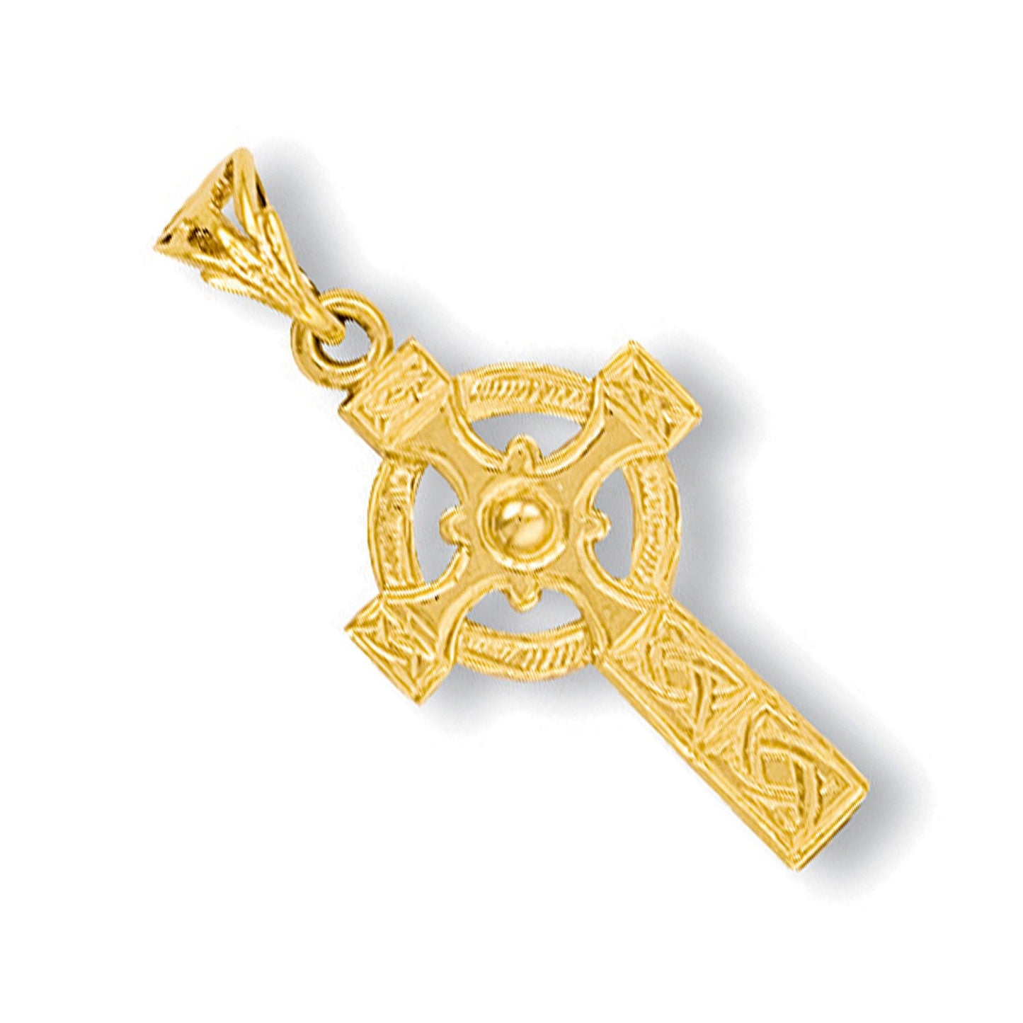 Yellow Gold Engraved Casted Cross