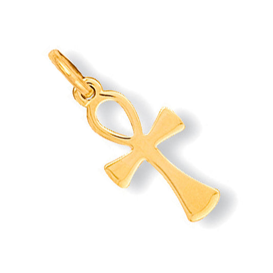 Yellow Gold Anch Cross - Key Of Life