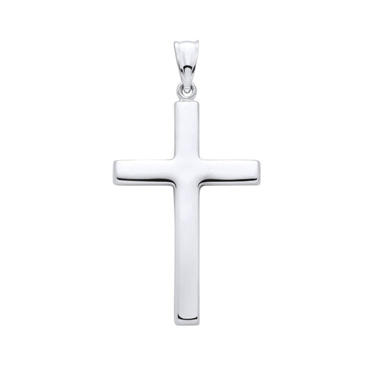 White Gold Hollow Cross