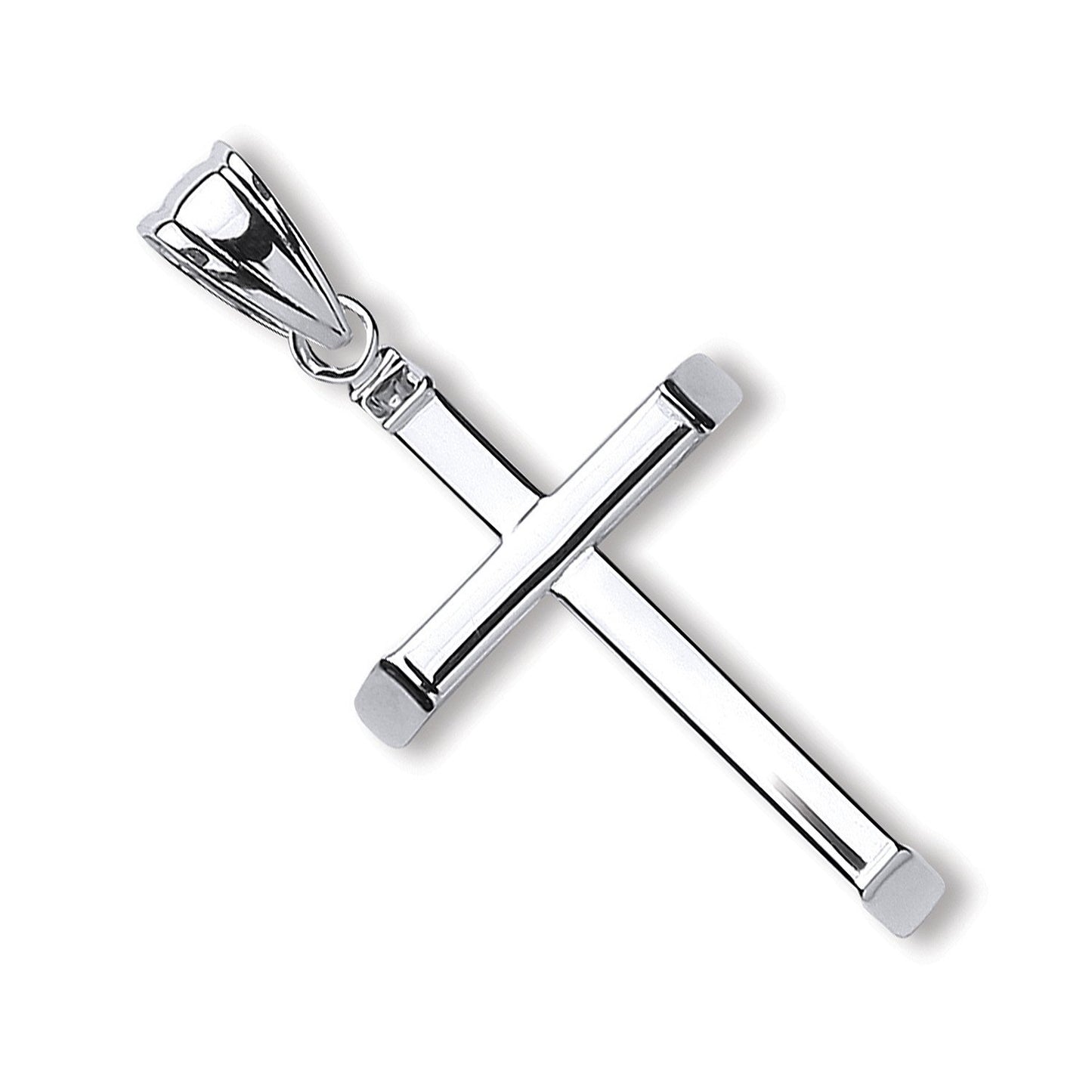 White Gold Plain Hollow Cross