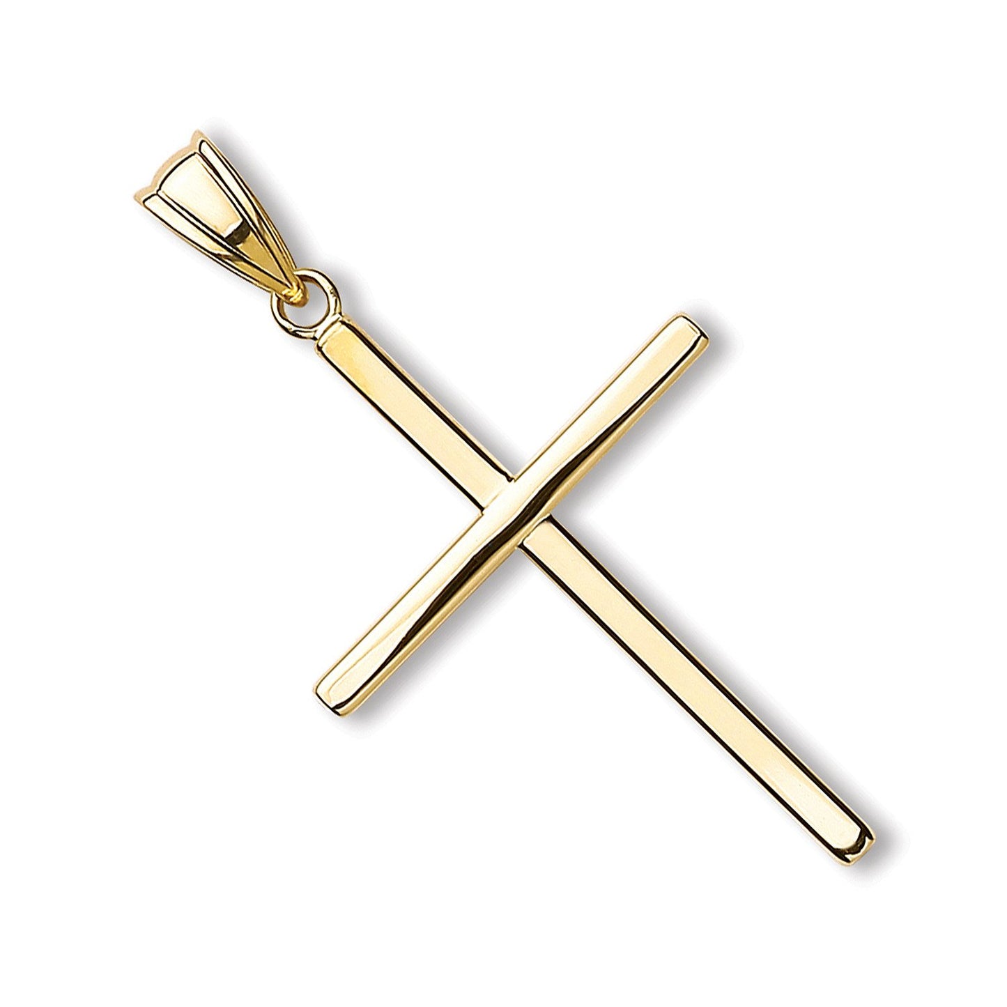 Yellow Gold Plain Hollow Cross