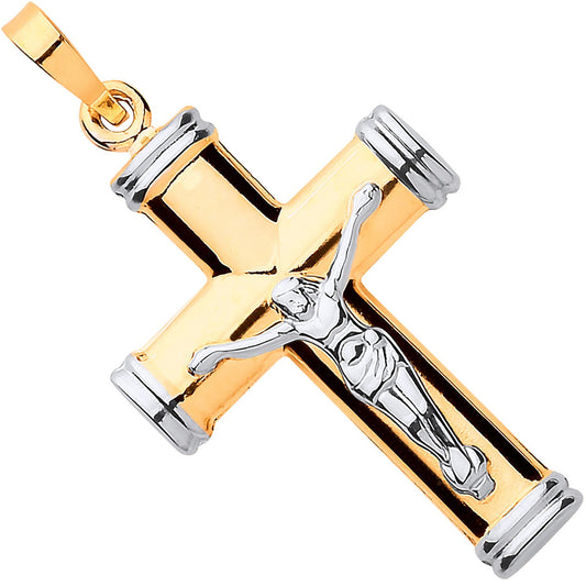 Yellow & White Gold Hollow Tube Crucifix - Luxury Watch - Certified Authentic - Swiss Made – Luxury Watch by Imperial