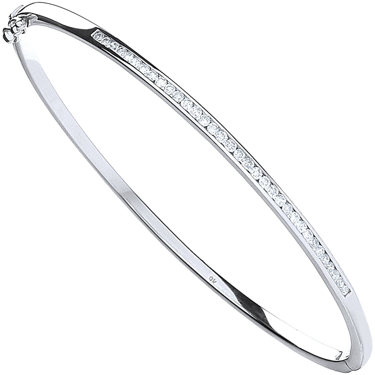 9ct White Gold 0.50ct Channel Set Diamond Bangle - Luxury Watch - Certified Authentic – Luxury Watch by Imperial Time