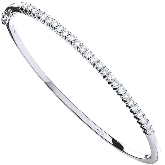 18ct White Gold 1.15ctw Diamond Bangle