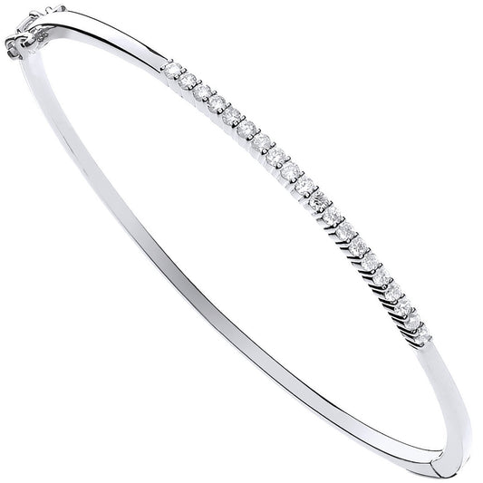 9ct White Gold 0.50ctw Diamond Bangle - Luxury Watch - Certified Authentic - Swiss Made – Luxury Watch by Imperial Tim