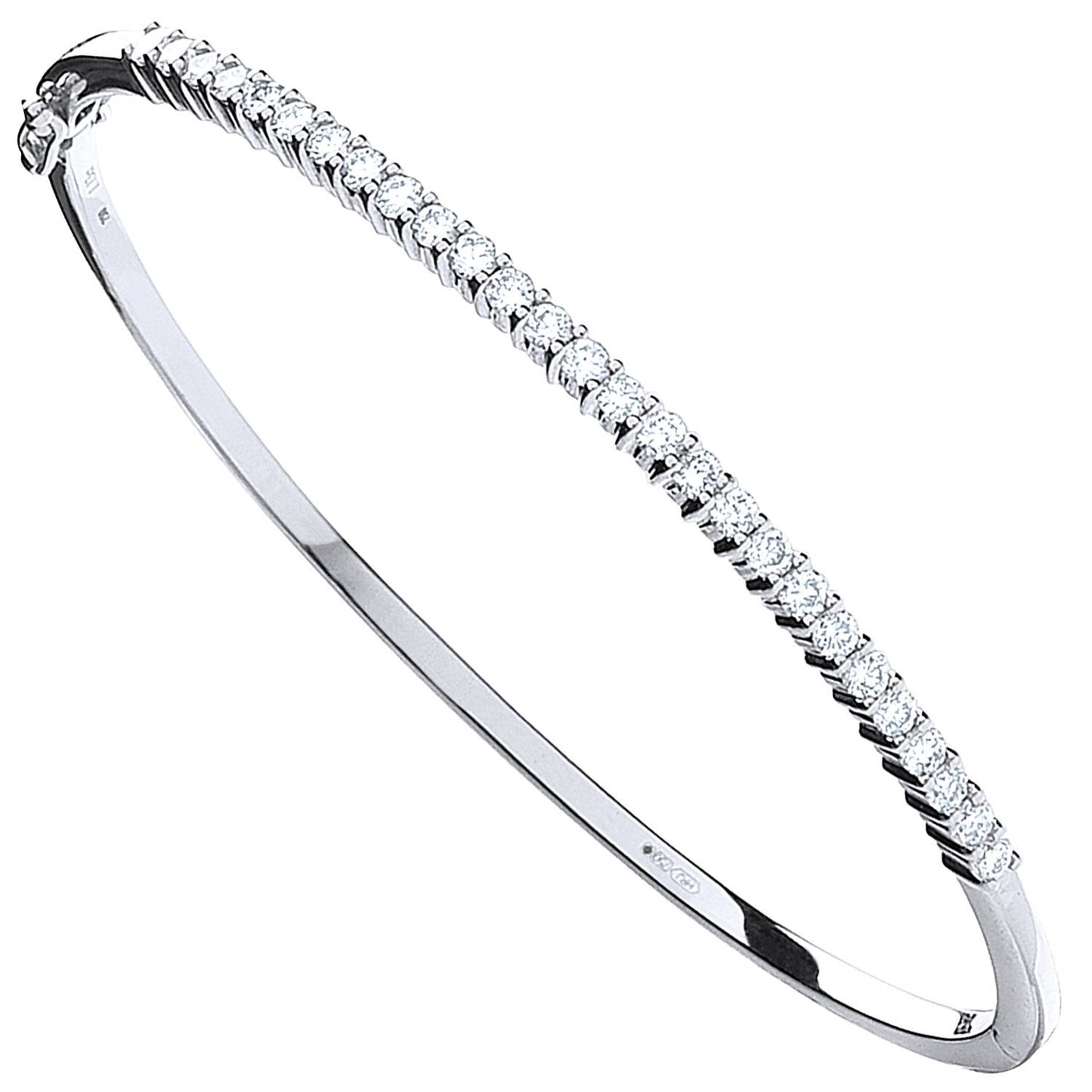 9ct White Gold 1.10ctw Diamond Bangle - Luxury Watch - Certified Authentic - Swiss Made – Luxury Watch by Imperial Tim