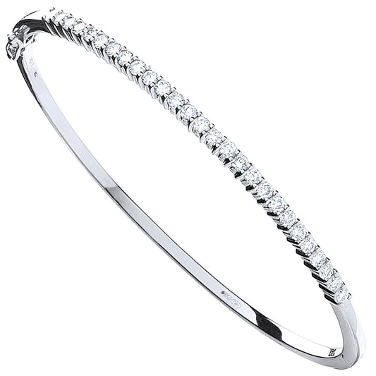 9ct White Gold 1.10ctw Diamond Bangle - Luxury Watch - Certified Authentic - Swiss Made – Luxury Watch by Imperial Tim