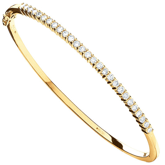 9ct Yellow Gold 1.10ctw Diamond Bangle - Luxury Watch - Certified Authentic - Swiss Made – Luxury Watch by Imperial Ti