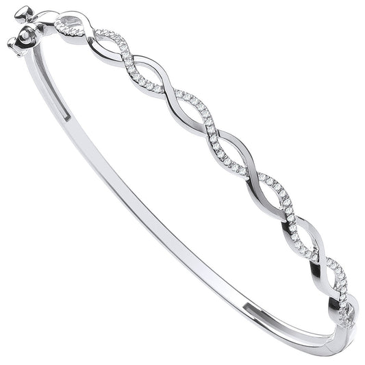 9ct White Gold Entwined 0.33ctw Diamond Bangle - Luxury Watch - Certified Authentic – Luxury Watch by Imperial Time UK