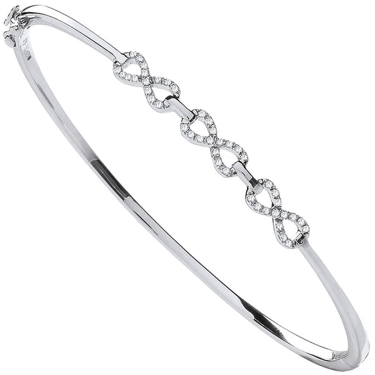 9ct White Gold 0.15ctw Small Infinity Diamond Bangle - Luxury Watch - Certified Authentic – Luxury Watch by Imperial T