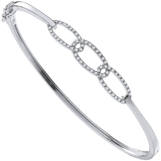 9ct White Gold 0.20ctw Chain Link Diamond Bangle - Fine Necklace - Certified Authentic – Luxury Jewellery by Imperial