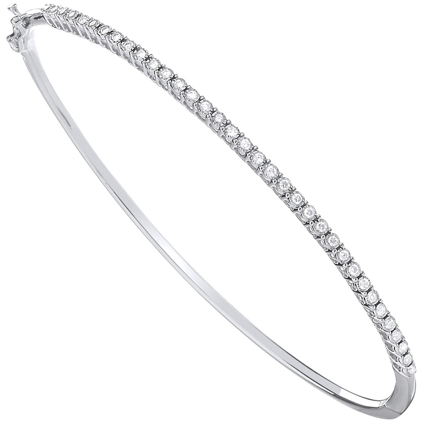 9ct White Gold 0.25ct Diamond Bangle - Luxury Watch - Certified Authentic - Swiss Made – Luxury Watch by Imperial Time