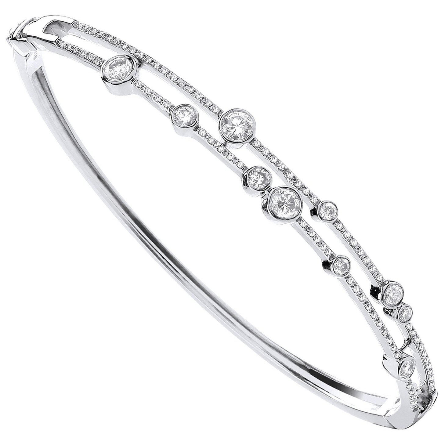18ct White Gold 1.00ctw Dress Diamond Bangle