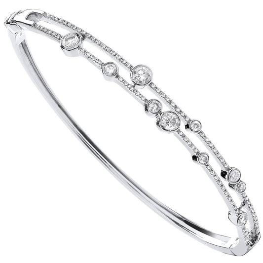 18ct White Gold 1.00ctw Dress Diamond Bangle