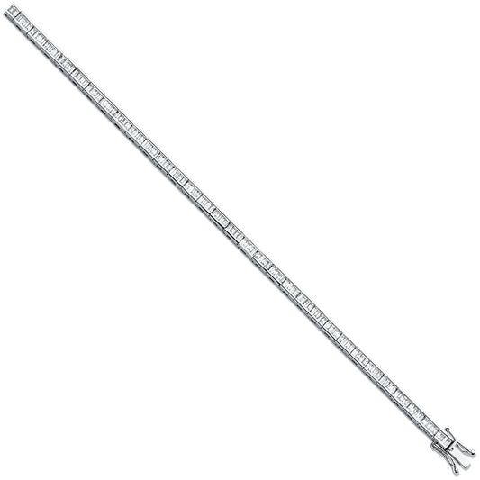 18ct White 3.00ct Baguette Cut Diamond Bracelet