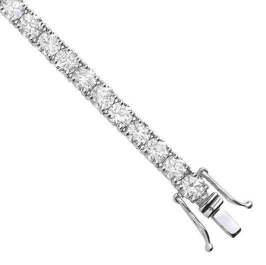 18ct White Gold 10.00ct Diamond Tennis Bracelet