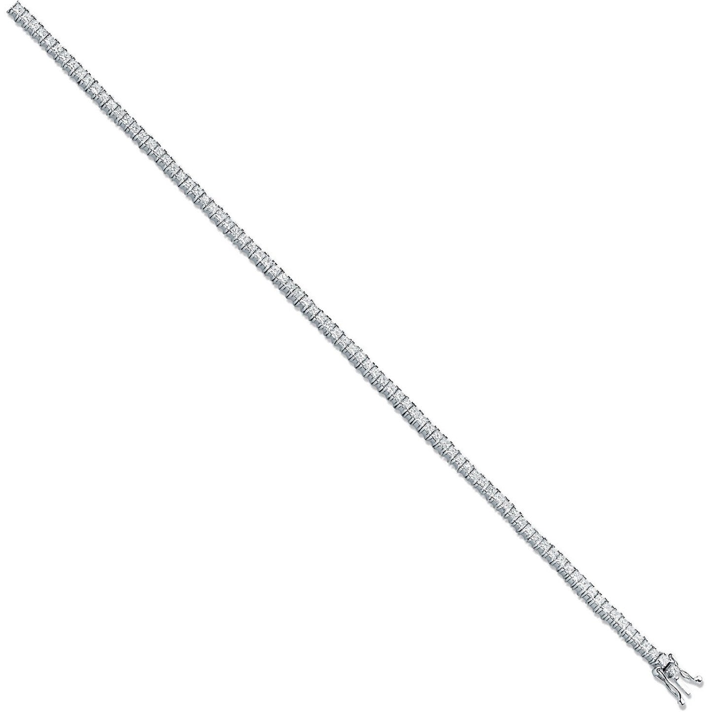 18ct White 3.00ct Princess Cut Diamond Bracelet