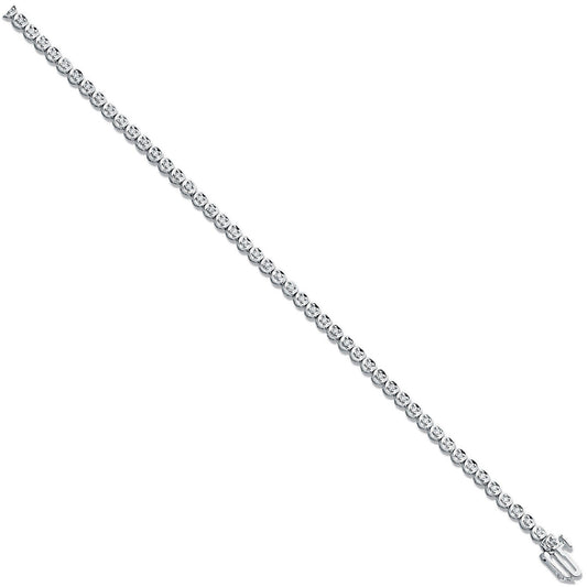 9ct White 0.55ct Diamond Tennis Bracelet