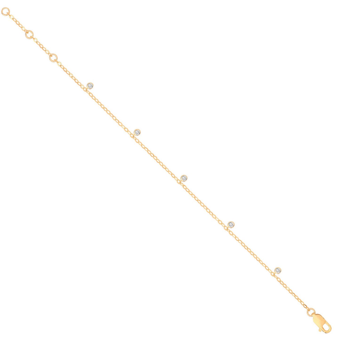 9ct Yellow Gold Rub-Over 0.10ctw Diamond Bracelet - Fine Bracelet - Certified Authentic – Luxury Jewellery by Imperial