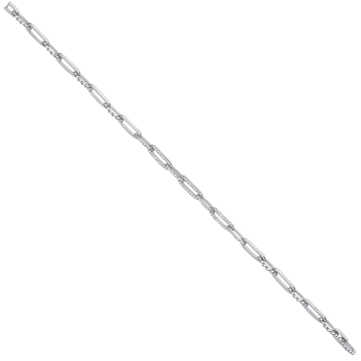 9ct White Gold 0.42ct Curb Bracelet - Fine Bracelet - Certified Authentic - Swiss Made – Luxury Jewellery by Imperial
