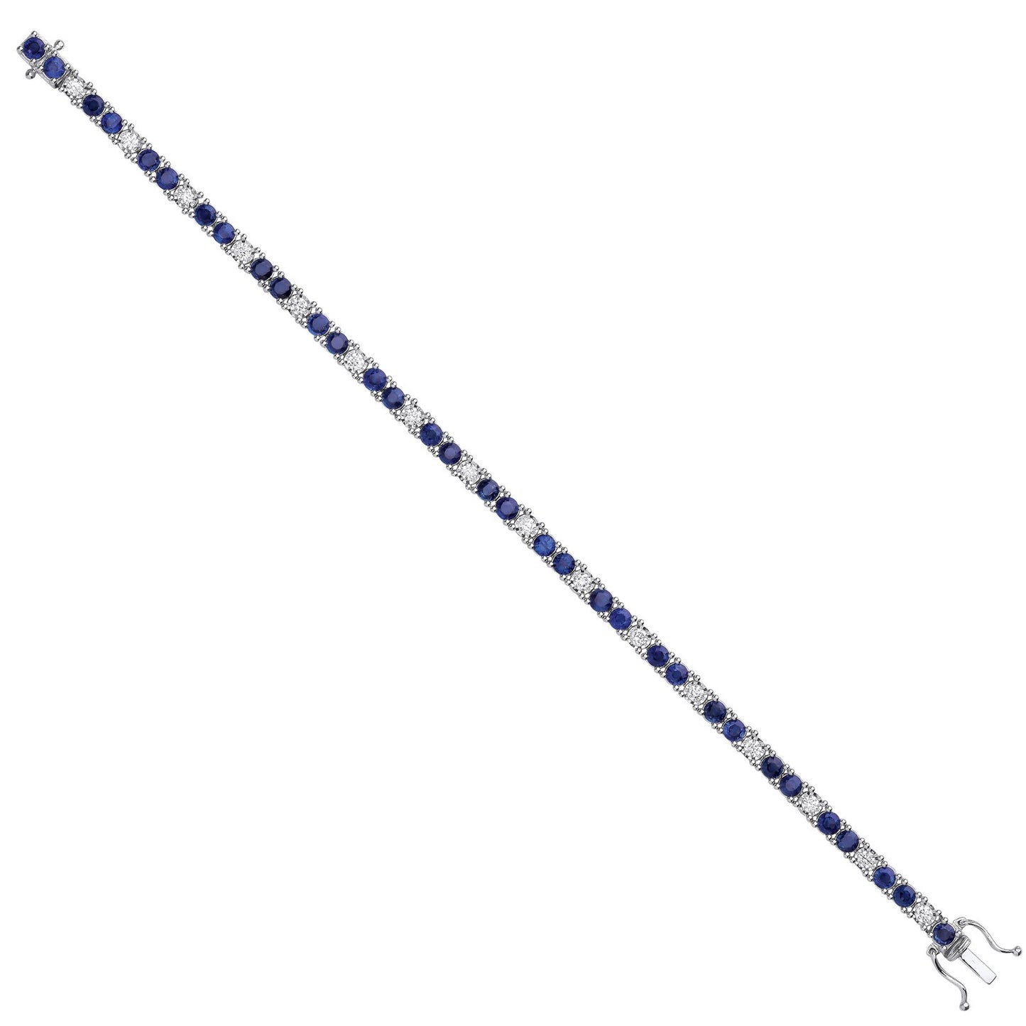 18ct White Gold 0.80ct Diamond & 5.00ct Sapphire Bracelet