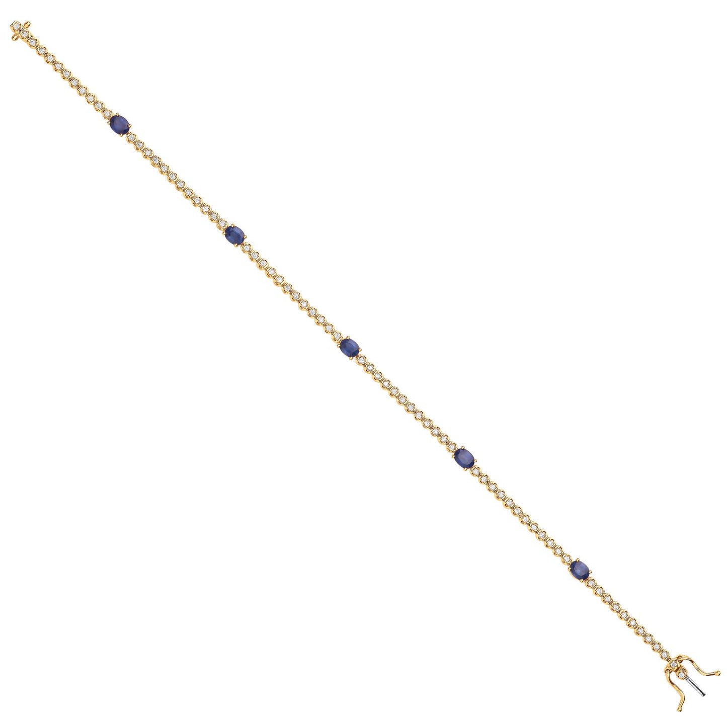 9ct Yellow Gold Bracelet 0.40ct Diamond 1.15ct Sapphire - Fine Bracelet - Certified Authentic – Luxury Jewellery by Im