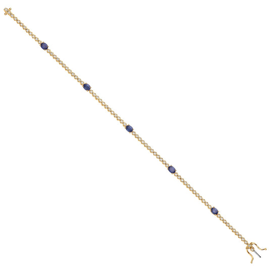 9ct Yellow Gold Bracelet 0.40ct Diamond 1.15ct Sapphire - Fine Bracelet - Certified Authentic – Luxury Jewellery by Im